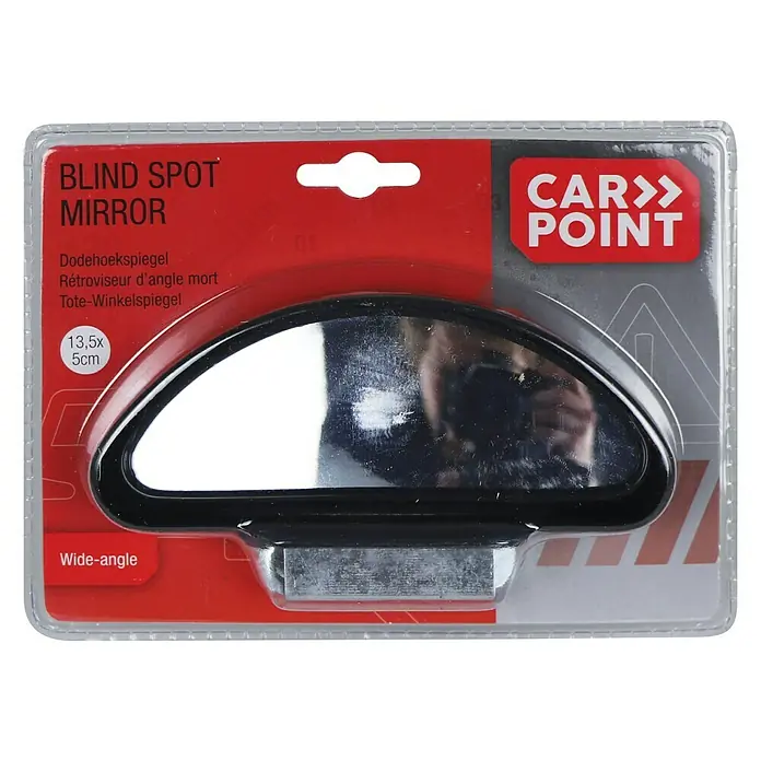 Carpoint Dodehoekspiegel 13.5 x 5 cm - Kunststof, Zwart - Bovenaanzicht