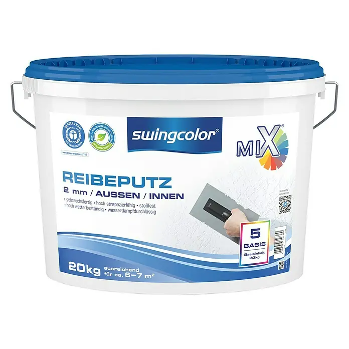 swingcolor Mix Reibeputz - Basismischfarbe, 20 kg, Korngröße: 2 mm, Konservierungsmittelfrei - Vorderansicht