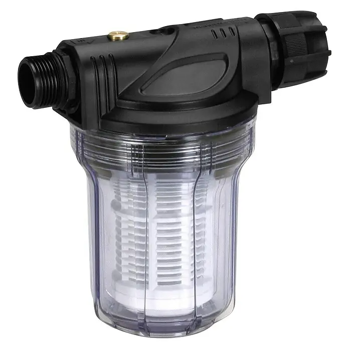Gardena Hauswasserwerk-Vorfilter mit max. Wasserdurchsatz von 3000 l/h - Größe Anschluss: 33,3 mm (G 1″), Kunststoff - Diagonale Ansicht