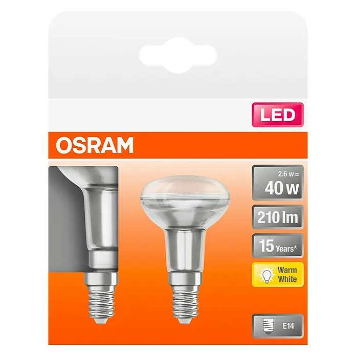Osram Star Led-reflectorlamp R50 40 - E14, 2,6 W, R50, 210 lm, 1 stk. - Vooraanzicht