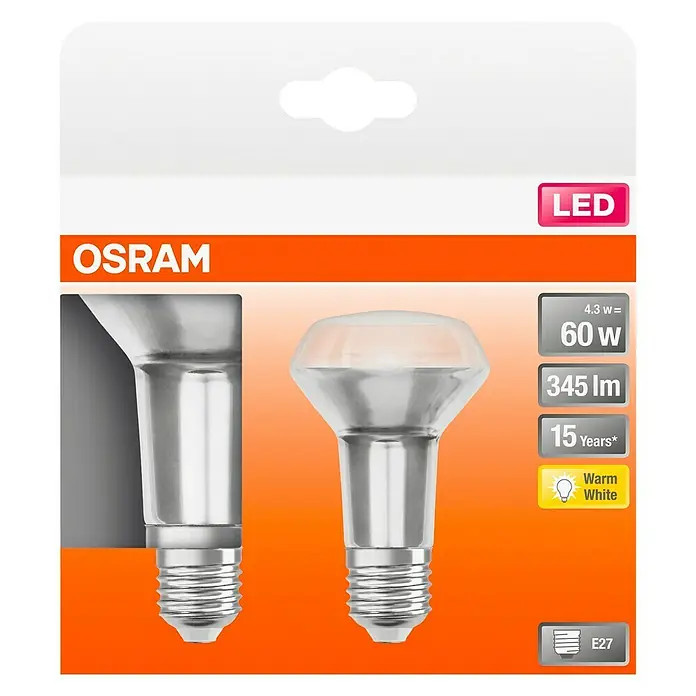 Osram Star Led-reflectorlamp R63 60 - E27, 4,3 W, R63, 345 lm - Vooraanzicht