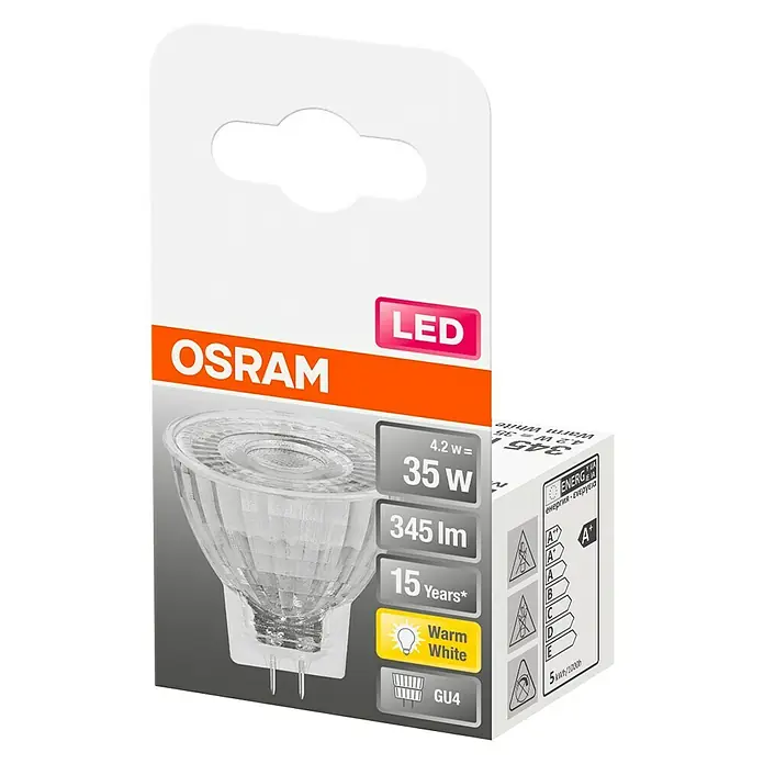 Osram Star Led-reflectorlamp MR11 35 - 4,2 W, MR35, 345 lm, Warm wit - Diagonaal zicht