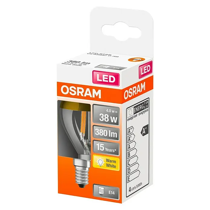 Osram Retrofit LED žarulja - E14, 4 W, P45, 380 lm, Topla bijela - Dijagonalni pogled