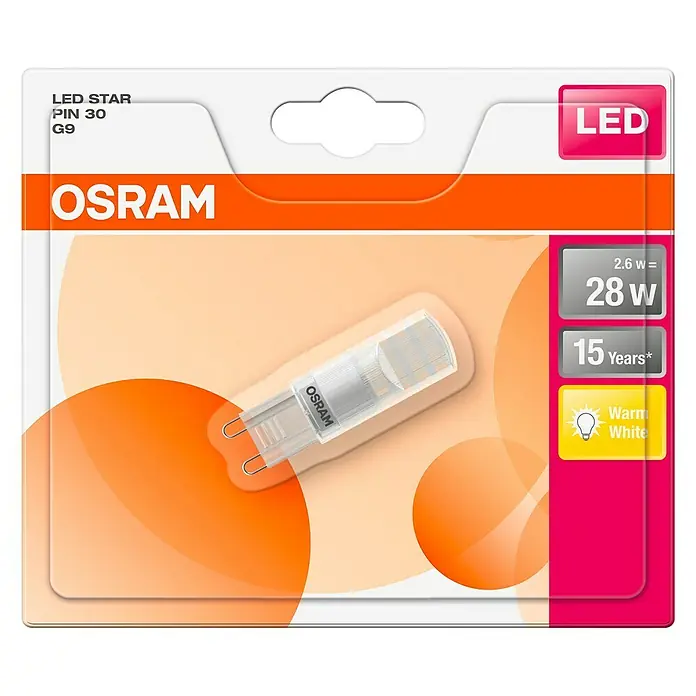 Osram Star Ledlamp Pin G9 - G9, 2,6 W, 290 lm - Vooraanzicht