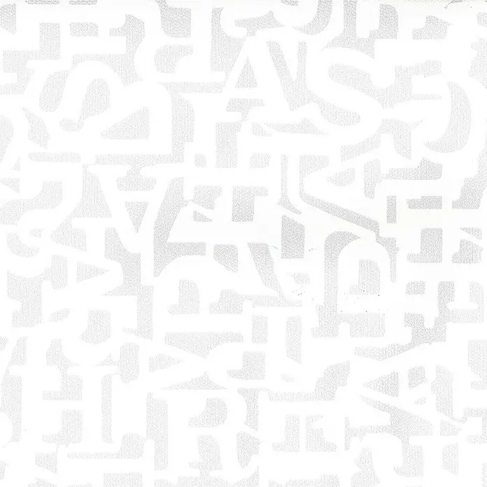 Dutch Wallcoverings Vliesbehang Letters Wit/Grijs - Wit/grijs, 10,05 x 0,53 m - Close-up