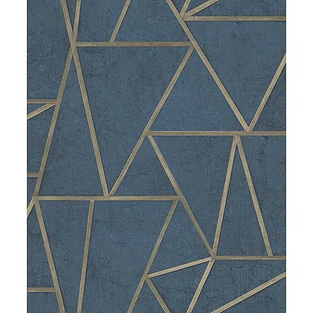 Dutch Wallcoverings  Vliesbehang Grafisch Blauw/Goud