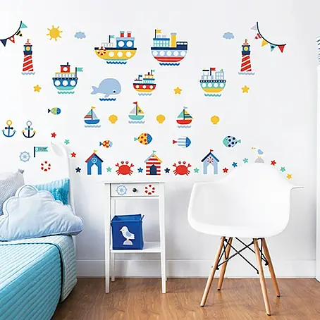 Walltastic  Muursticker Set Nautical 64 Stickers