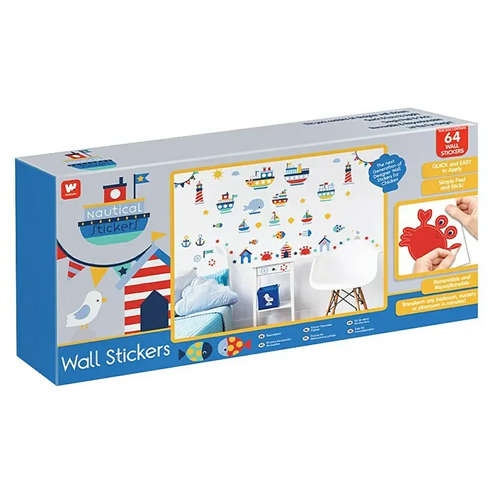 Walltastic Muursticker Set Nautical 64 Stickers - Decoratieve sticker - Diagonaal zicht