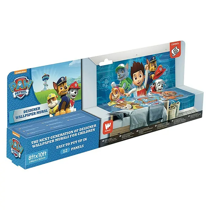 Walltastic Fotobehang Paw Patrol - 12-delig, 244 x 305 cm - Diagonaal zicht