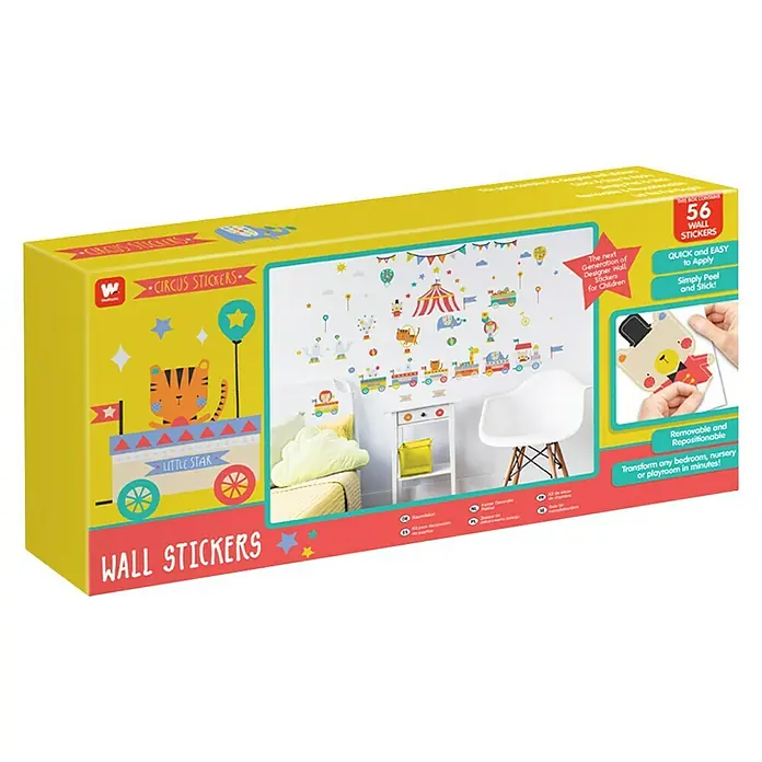 Walltastic Muursticker Set Circus 56 Stickers - Decoratieve sticker - Diagonaal zicht
