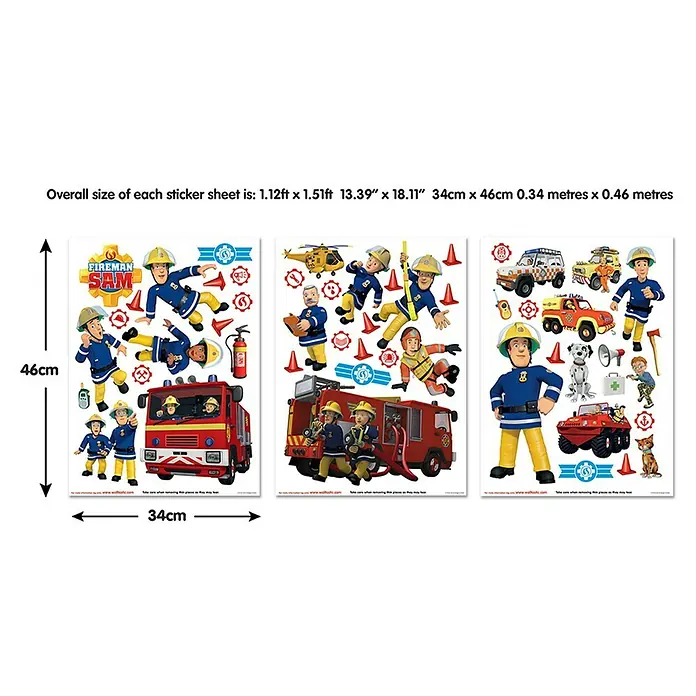 Walltastic Muursticker Set Brandweerman Sam 52 Stickers - Decoratieve sticker