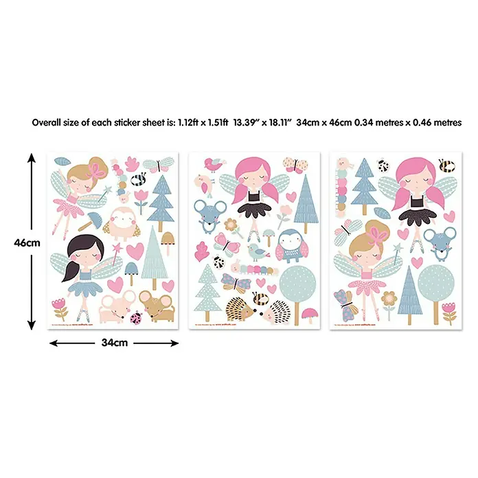 Walltastic Muursticker Set Fairies 63 Stickers - Decoratieve sticker