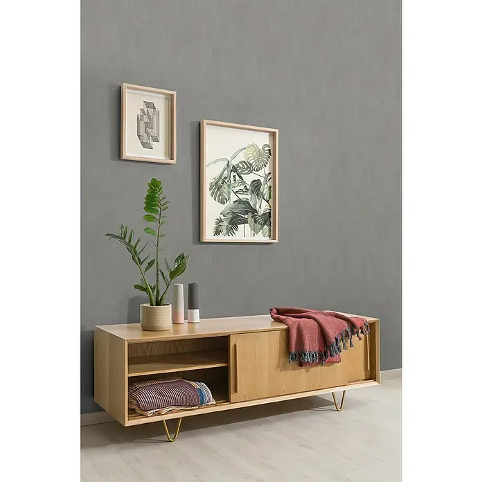 Dutch Wallcoverings Vliesbehang Chalk Bruin/Grijs - Bruin/Grijs, Uni, 10,05 x 0,53 m - Sfeeropname
