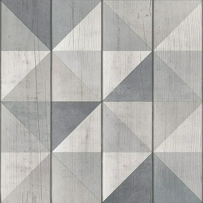 Dutch Wallcoverings Vliesbehang Blok Driehoek grijs - Grijs, 10 x 0,53 m - Close-up