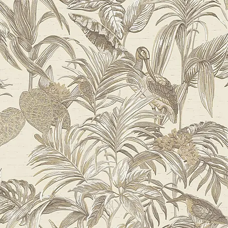 Dutch Wallcoverings  Vliesbehang Bird of Paradise Crème
