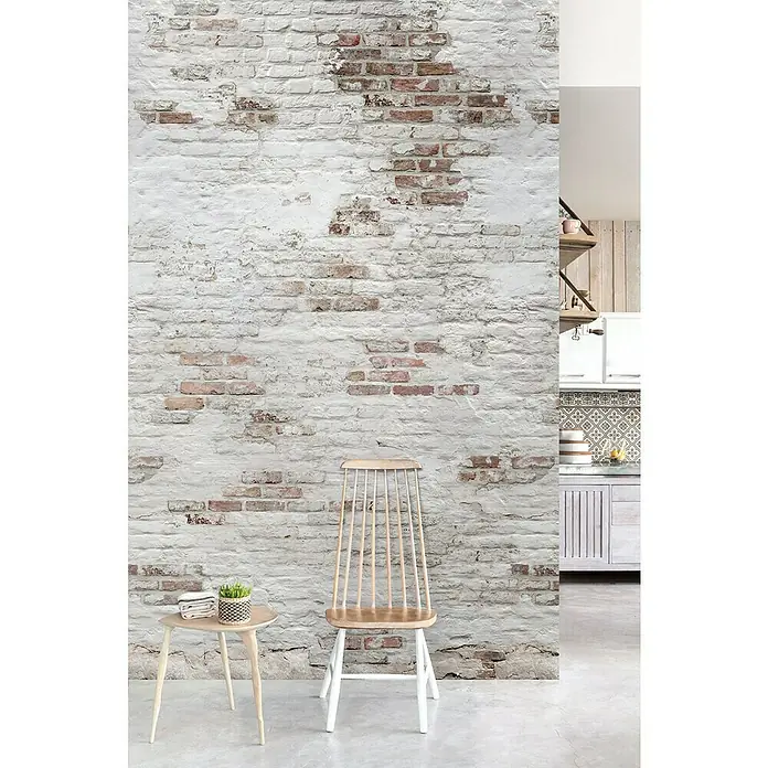 Dutch Wallcoverings Fotobehang Mural White Brick - b x h: 159 x 280 cm, Vlies - Sfeeropname