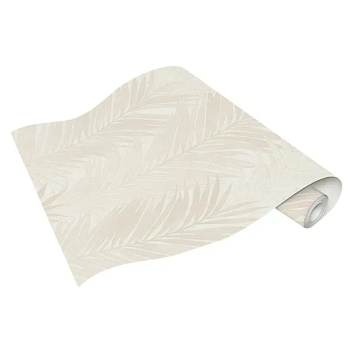 Dutch Wallcoverings Vliesbehang Bladeren Beige - Beige, 10,05 x 0,53 m - Diagonaal zicht