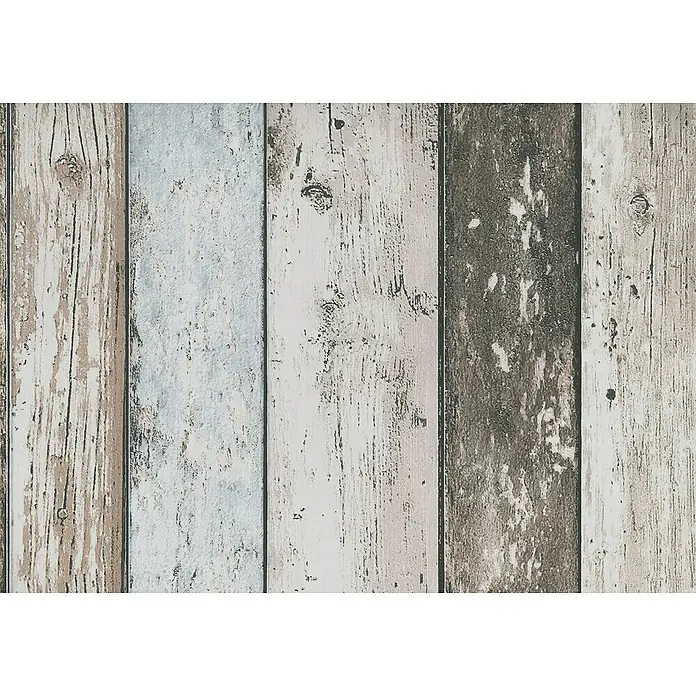 Dutch Wallcoverings Vliesbehang Sloophout Beige - Beige, Houtlook, 10,05 x 0,53 m - Close-up
