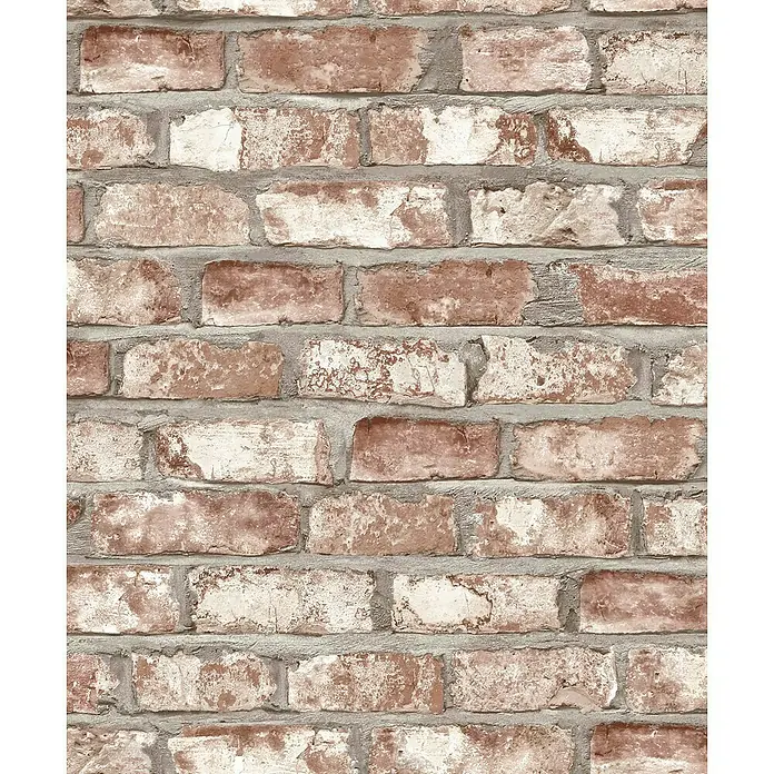Dutch Wallcoverings Vliesbehang Baksteen Beige - Beige, Steenlook, 10,05 x 0,53 m - Close-up