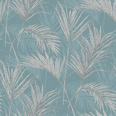 Dutch Wallcoverings  Vliesbehang Myriad Palm Springs Blauw/Grijs