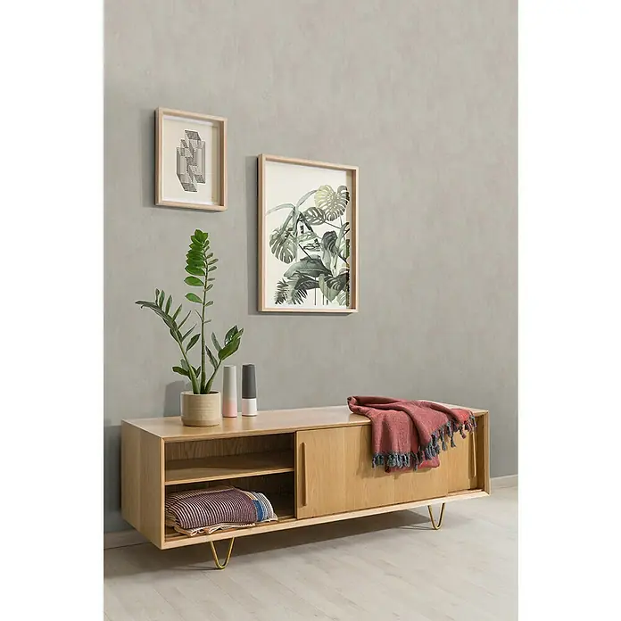 Dutch Wallcoverings Vliesbehang Chalk Licht Beige - Lichtbeige, Uni, 10,05 x 0,53 m - Sfeeropname