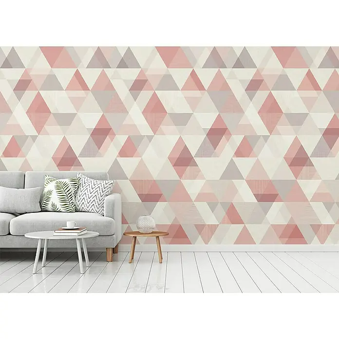 Dutch Wallcoverings Fotobehang Mural Pinktriangle - b x h: 159 x 280 cm, Vlies - Sfeeropname