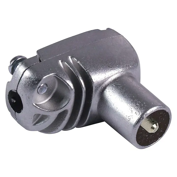 Televés Conector coaxial CEI macho - Conector CEI macho, Metal niquelado - Vista angular
