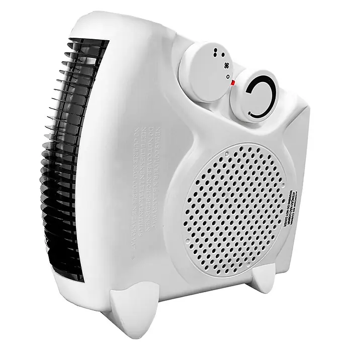 Calefactor de aire compacto - 1.000 W - 2.000 W, Blanco, 5 x 13 x 24 cm - Vista angular