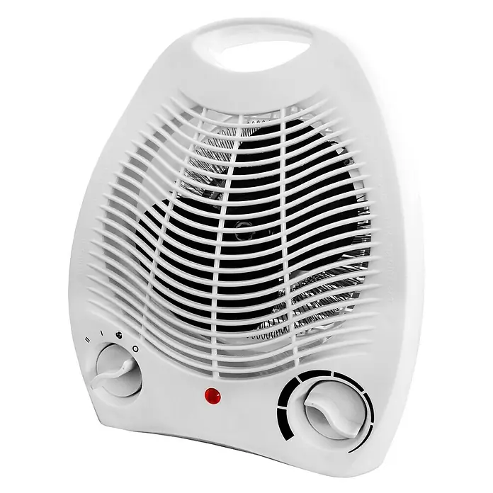 Calefactor de aire de suelo - 1.000 W - 2.000 W, Blanco, 14 x 21,5 x 26 cm - Vista frontal