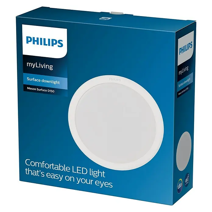 Philips Plafón LED redondo para pared y techo Meson - 17 W, Ø x Al: 17 x 5,3 cm, Blanco neutro - Vista angular