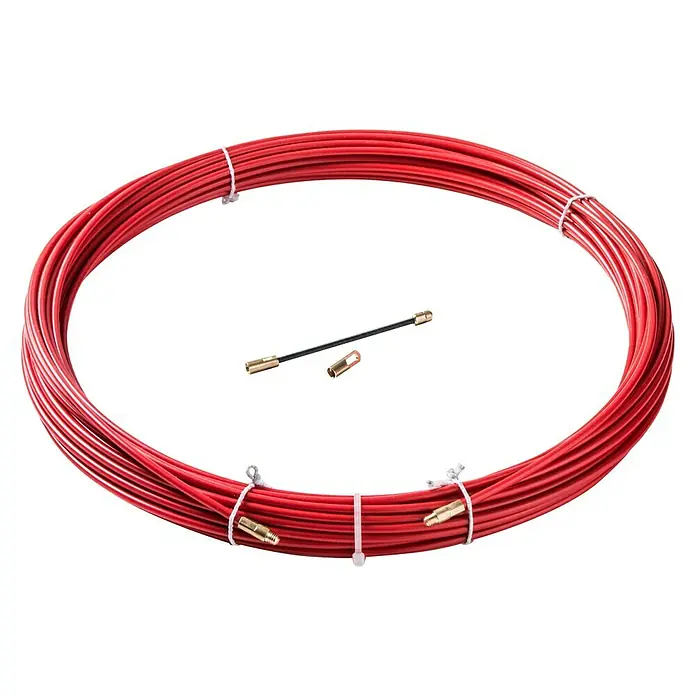 Famatel Pasacables acero - Rojo, Diámetro: 4 mm, Largo: 20 m - Vista descendente