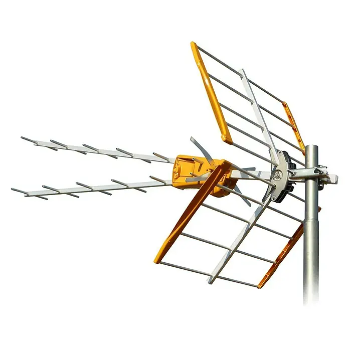 Televés Antena de aluminio V Zenit - Plateado/Naranja - Vista angular