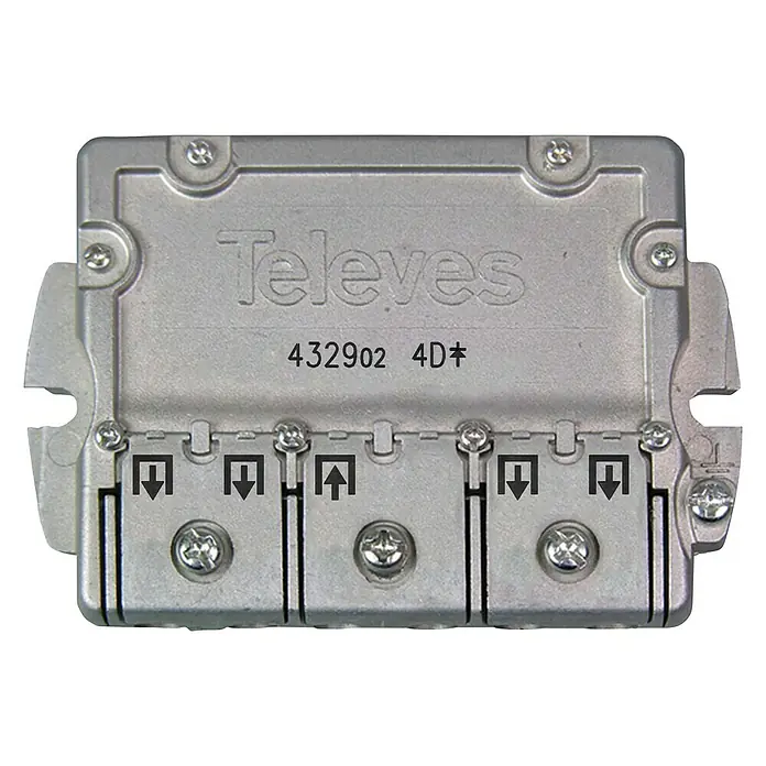 Televés Distribuidor EasyF 4D - x 4, Tipo de conexión: Conector F - Vista frontal