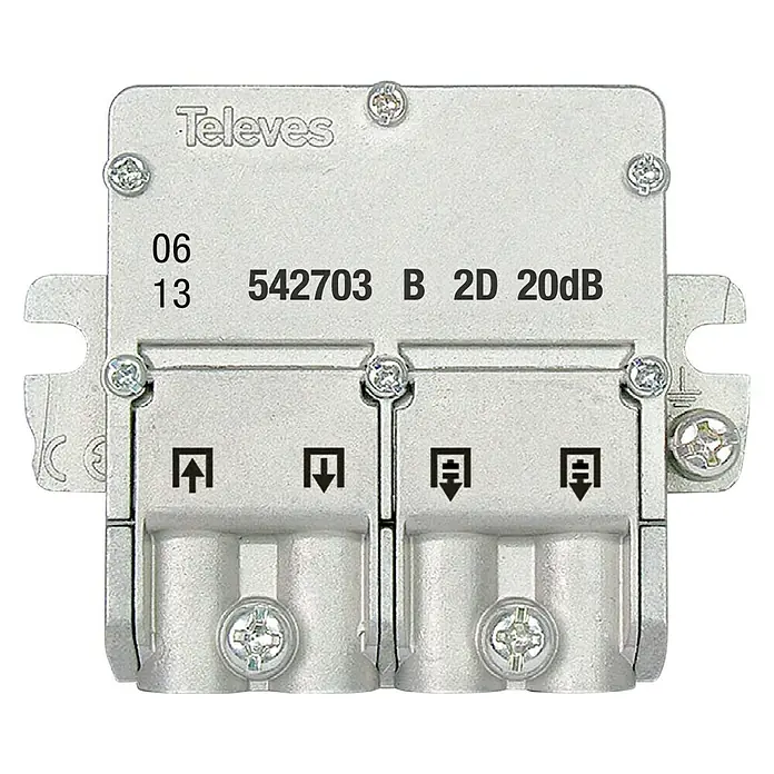 Televés Distribuidor EasyF - x 2, Tipo de conexión: Conector F - Vista frontal