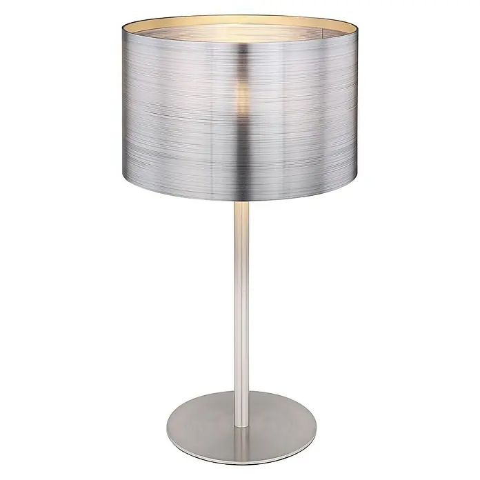 Globo Sini Lámpara de sobremesa redonda - 40 W, Ø x Al: 230 mm x 40 cm, Plateado, E14 - Vista frontal