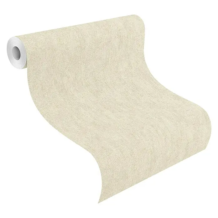 Rasch Vliestapete Andy Wand - Beige, Uni, 10,05 x 0,53 m - Diagonale Ansicht