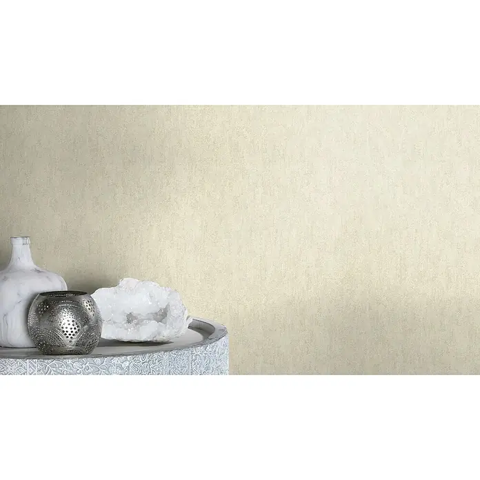 Rasch Vliestapete Andy Wand - Beige, Uni, 10,05 x 0,53 m - Stimmungsaufnahme