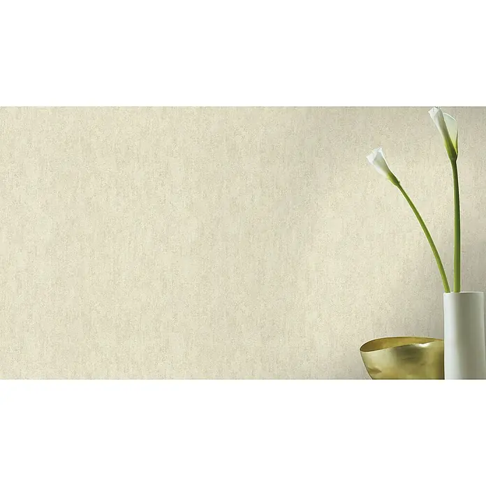 Rasch Vliestapete Andy Wand - Beige, Uni, 10,05 x 0,53 m - Stimmungsaufnahme