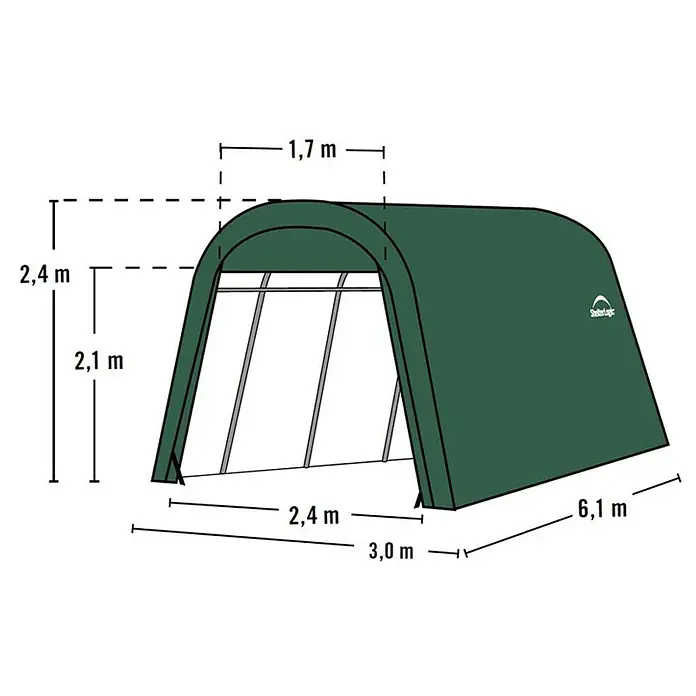 ShelterLogic Folien-Garage - 610 x 300 cm - Skizze