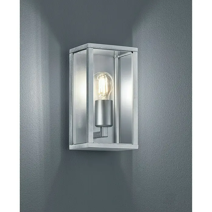 Trio Leuchten Außenwandleuchte - 60 W, Silber, IP44 - Stimmungsaufnahme