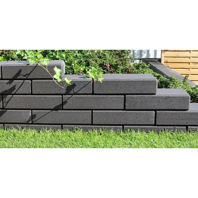 Mauerstein C-Line Block - 30 x 15 x 7,5 cm, Anthrazit, Beton - Anwendungsbeispiel