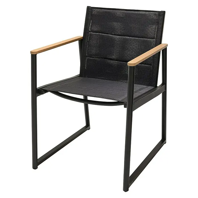 SENSUM Vrtna stolica Bergby - Š x D x V: 58 x 70 x 84 cm, Naslon od tekstila, Crne boje, Natur - Dijagonalni pogled