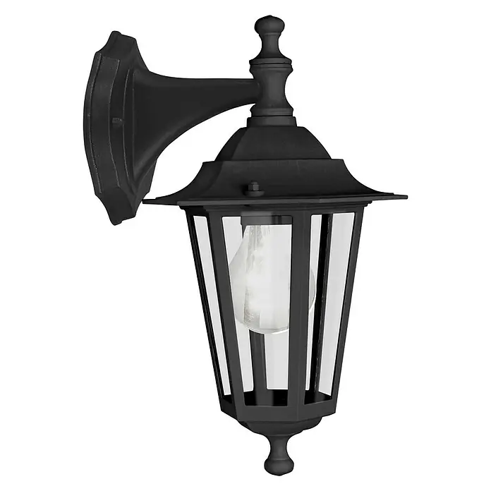 Eglo Laterna 4 Außenwandleuchte Laterna 4 - 60 W, Schwarz, IP44 - Diagonale Ansicht