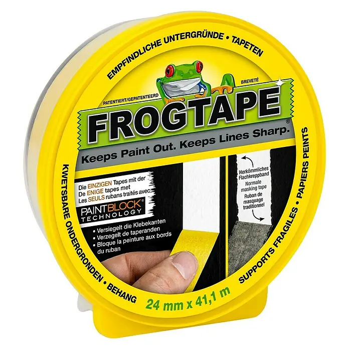 Frogtape Kreativklebeband Delicate Surface - 41,1 m x 24 mm, Gelb - Vorderansicht