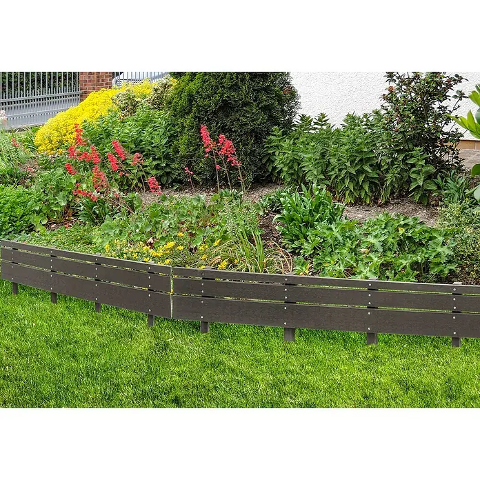 Floraworld Beeteinfassung Mali - 118 x 40 cm, Kunststoff, Anthrazit - Anwendungsbeispiel