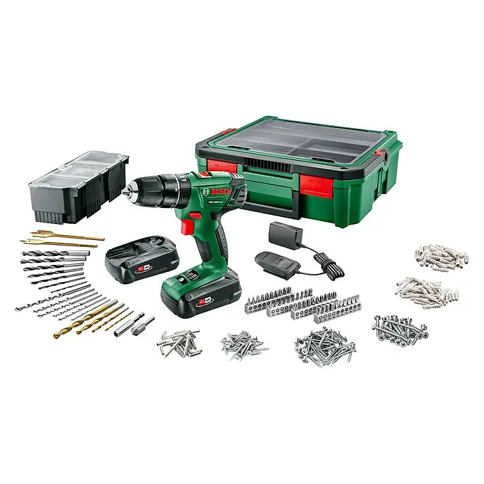Bosch 18 V Power for All Akku-Schlagbohrschrauber PSB 1800 LI-2 - 18 V, 1,5 Ah, 440 U/min - 1.350 U/min - Diagonale Ansicht