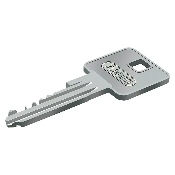 Abus Profilzylinder E20 NP - Baulänge innen: 10 mm, Baulänge außen: 30 mm, Anzahl Schlüssel: 3 Stk. - Diagonale Ansicht