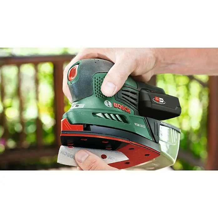 Bosch 18 V Power for All Akku-Multischleifer PSM 18 LI - 18 V, Li-Ionen, Ohne Akku, 22.000 U/min - Detailaufnahme