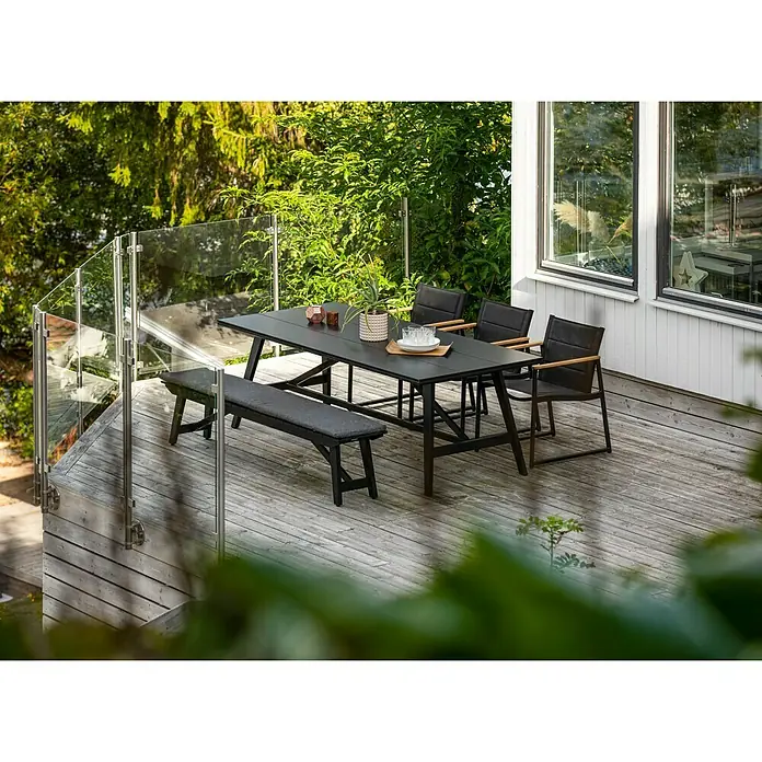 SENSUM Gartentisch - L x B: 215 x 100 cm, Duraboard®, Anthrazit/Schwarz - Stimmungsaufnahme
