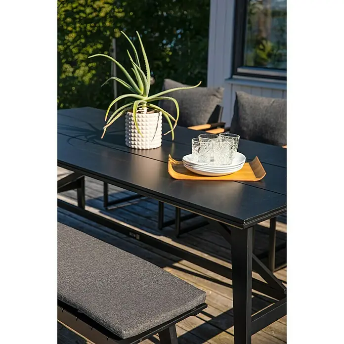 SENSUM Gartentisch - L x B: 215 x 100 cm, Duraboard®, Anthrazit/Schwarz - Detailaufnahme